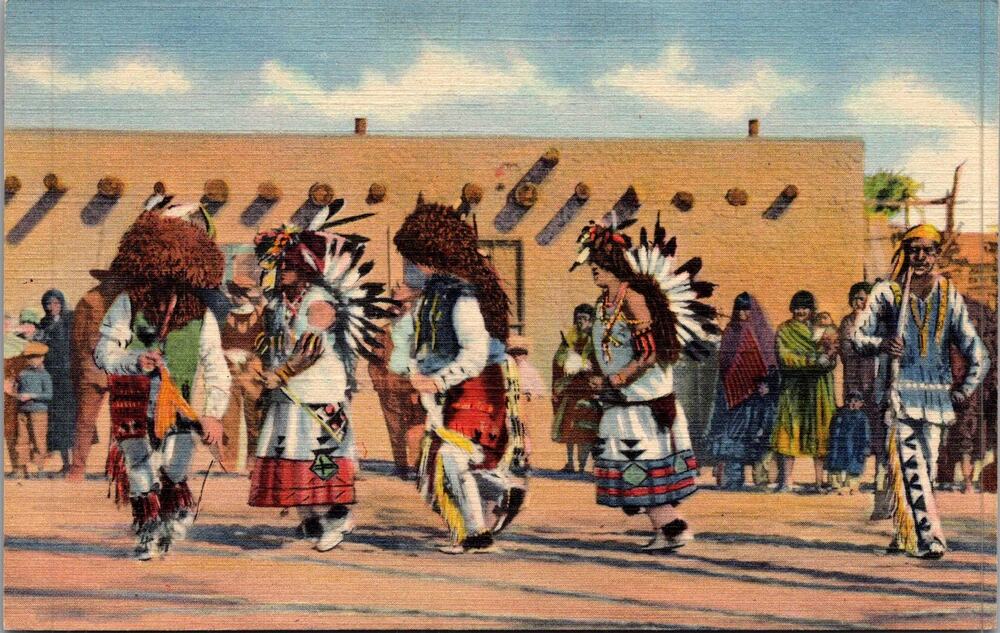 The Buffalo Dance of The Pueblo Indians Vintage Postcard SP17-17